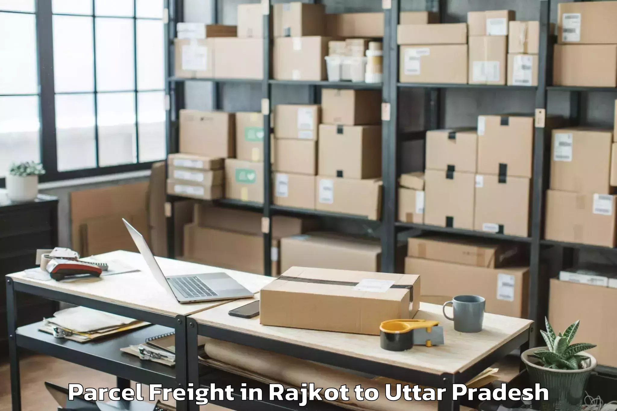 Discover Rajkot to Salempur Parcel Freight